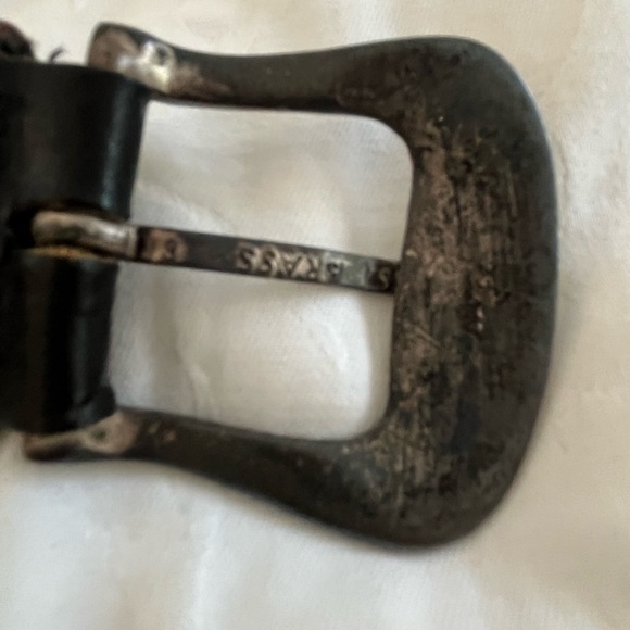 Vintage black leather braided belt rope Small - Picture 2 of 5